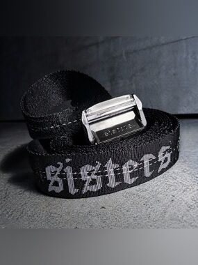 James Charles SISTERS Graphic Web Belt Black White Y2K Streetwear Goth Skater